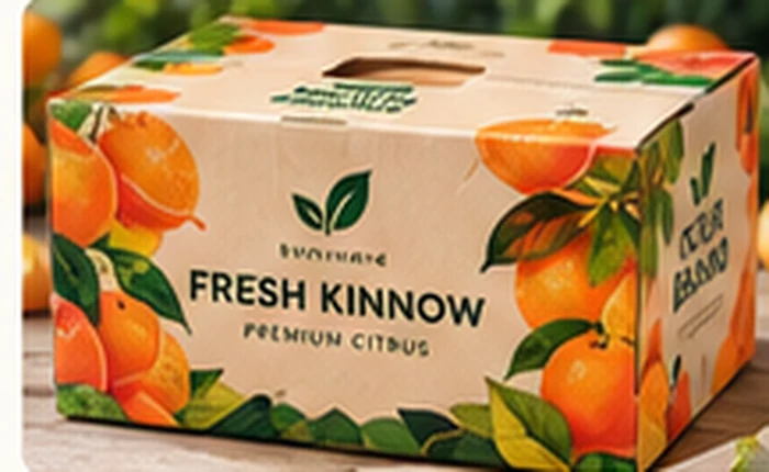 Illustrative custom Kinnow export carton design