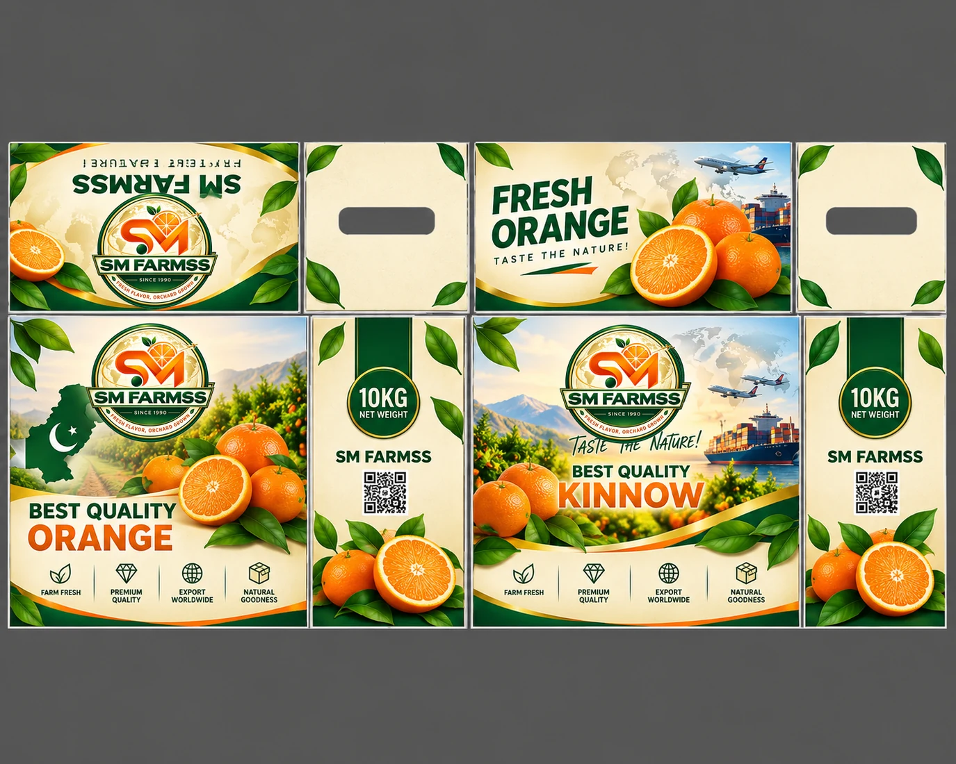 SM FARMSS branded Kinnow box packaging concept